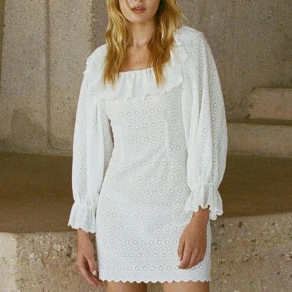 Doen Ivory Eyelet Long Sleeve Dress